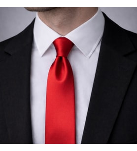 Unisex Kırmızı Saten Kravat – Düz Parlak Kumaş  Zamansız Stil