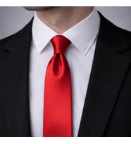 Unisex Kırmızı Saten Kravat – Düz Parlak Kumaş  Zamansız Stil