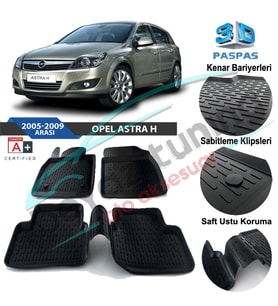 Opel Astra H Havuzlu 3D Paspas Niken Siyah 2005-2012