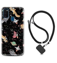Samsung M21 M22 M23 M30 M31S M32 Kılıf Boyun Askılı Silikon Planet Animals 1771
