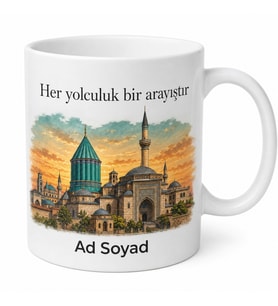 Konya Şehir Hatırası Fotoğraflı Kupa Bardak Hediye Hatıra Porselen Mug