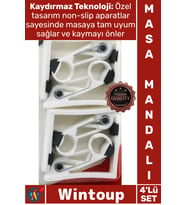 #Mandal Kalite Kaymaz Örtü Tutucu Kaydırmaz Aparatlı Şık Beyaz Plastik 4'lü Yaylı Masa Mandalı Seti