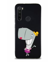 Xiaomi Redmi Note 8 Soft Premier Kapak Pearl Yengeç Tasarımlı Silikon Kılıf - Siyah (Şeffaf)