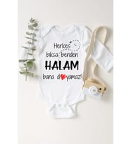 Unisex Bebek Beyaz Halam Bana Doyamaz Çıtçıtlı Body