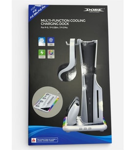PS5 FAT/SLİM/PRO UYUMLU SOĞUTUCULU RGB ŞARJ STANDI DOBE TP5-3557D BEYAZ