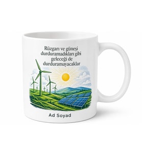 Enerji Dergileri Yenilenebilir Kaynaklar Rüzgar Santralleri Güneş Panelleri Kupa Bardak Hediye