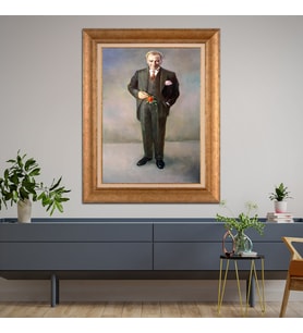 Altın Paspartulu Atatürk  Çerçeveli Tablo C379 (Gold)