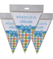 Cd Organizasyon Hoşgeldin Oğlum Üçgen Flama 10LU