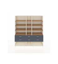 Hyperion Dolap 12 Raflı 6 Çekmeceli  220x44x243 Aytaşı-Çam/Antrasit