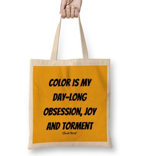 Claude Monet Quotes Gifts - Vintage Retro Rainbow Style Bez Çanta Uzun Saplı