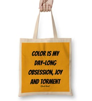 Claude Monet Quotes Gifts - Vintage Retro Rainbow Style Bez Çanta Uzun Saplı