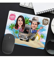 Kişiye Özel Tatile Çıkan Aşıklar Mousepad