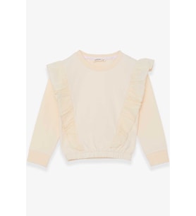 Breeze Kız Çocuk Sweatshirt Beli Lastikli 4-8 Yaş, Krem