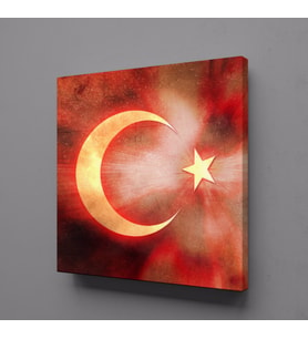 BAYRAĞIN IŞILDAMASI KANVAS TABLO 110x110cm (Karışık)