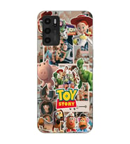 Oppo A16 / A55 Uyumlu Toy Story Kolaj Tasarımlı Şeffaf Telefon Kılıfı