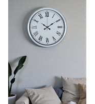 River World Duvar Saati 40 cm  Metal Roma Rakamlı White Prime