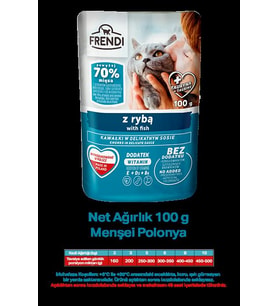 Petlovebutik Frendi Balıklı Lezzetli Soslu 100gr* 10 ADET  Kedi Yaş Maması