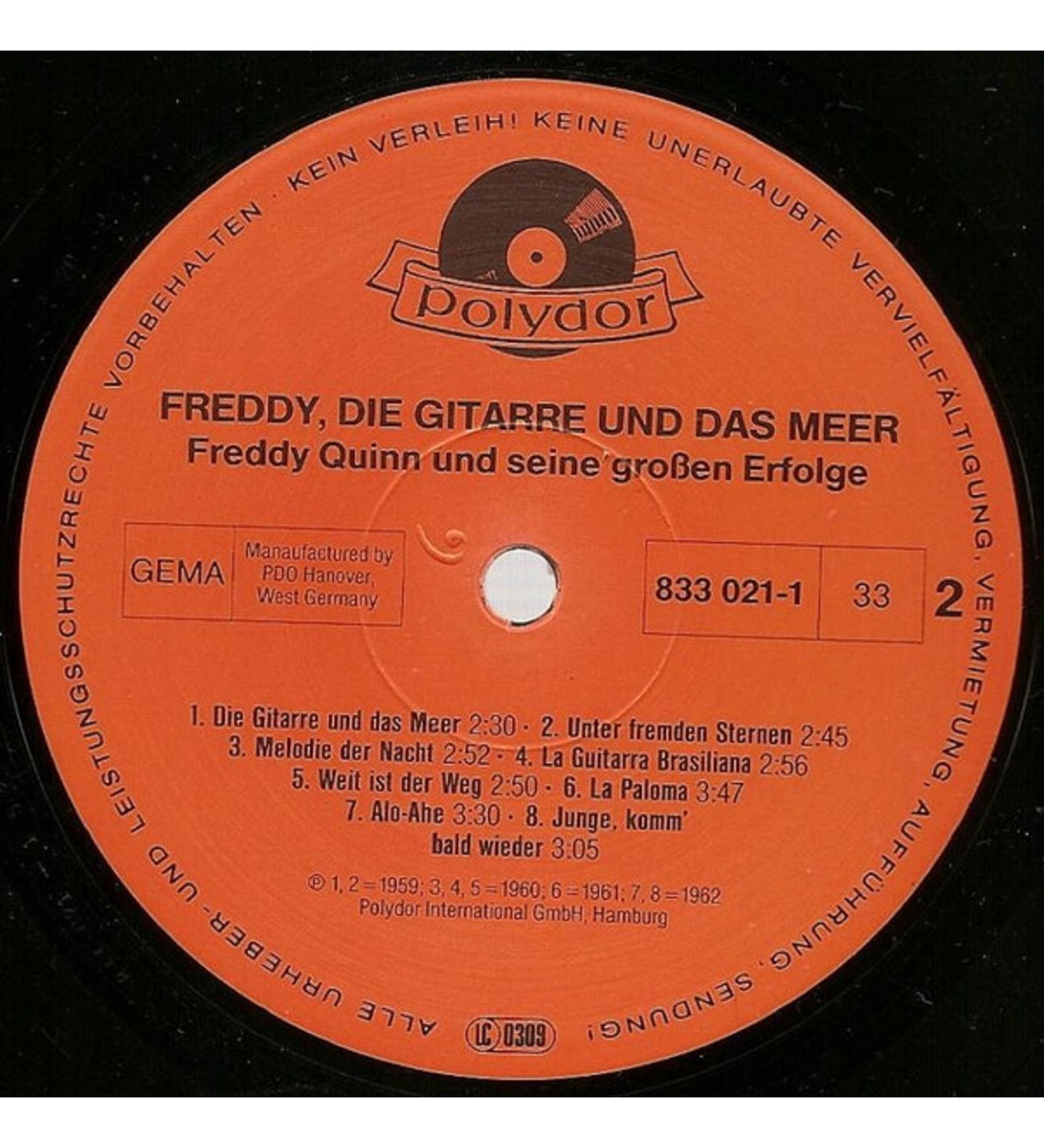 Freddy - Quinn  Freddy, Die Gitarre Und Das Meer pop Vinly plak  alithestereo
