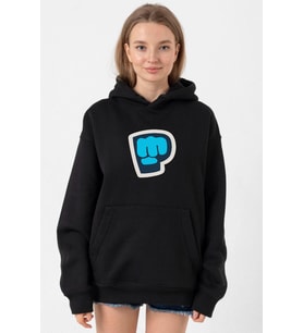 PiewDiePie Active Siyah Kadın 3ip Kapşonlu
