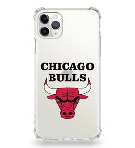 Apple iPhone 11 Pro Max Uyumlu Darbe Emici Antişok  Kapak Chicago Bulls Tasarımlı Şeffaf  Kılıf