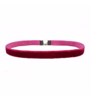 Fuşya Renk Kadife Choker Kadın Tasma Kolye