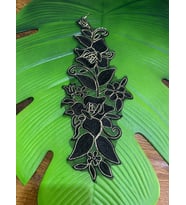 28X11 CM SİYAH TÜL VARAK İŞLEME APLİKE