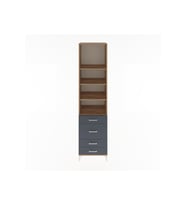 Hyperion Dolap 4 Raflı 4 Çekmeceli 60x44x243 Çam-Antrasit