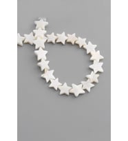 Sedef Doğal Taş Parlak Beyaz Yıldız Kesim 13x3mm Dizi [AB+]