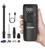 KOBB KB411 Şarjlı Li-ion 150 PSI Taşınabilir Dijital Basınç Göstergeli Led Aydınlatmalı Akıllı Lastik Şişirme Pompası