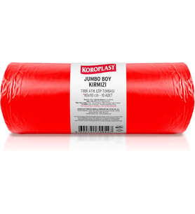 Büzgülü Tıbbi Atık Poşeti Jumbo Boy 80x110 cm 10x10'lu Sızdırmaz Yırtılmaz Profesyonel Çöp Poşeti, Geri Dönüştürülebilir Kolay Bağlanır Tıbbi Atık Torbası, Hastane, Klinik Büzgülü Çöp Poşeti