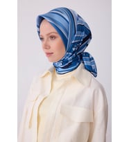 Belli Twill İpek Desenli Eşarp 4311D
