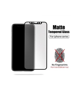 iPhone XS Max Mat Ekran Koruyucu Esnek Mat Seramik Kırılmaz Cam Siyah