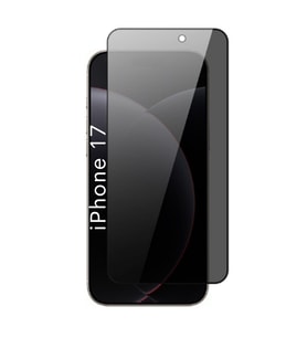 iPhone 17 Uyumlu Tam Kaplayan Hayalet Cam Siyah Karartma Ekran Koruyucu Cam Anti-Static