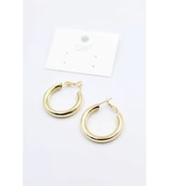 Metal Halka Küpe 2,5cm - Altın