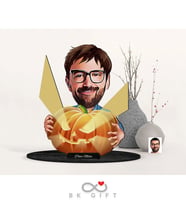 BK Gift Kişiye Özel Erkek Halloween Karikatürlü Ahşap Biblo-1