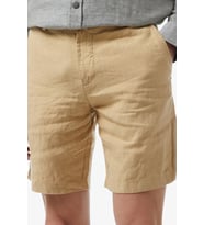 Lacoste Men's Slim Fit Linen Bermuda Shorts Beige Erkek Dar Kesim Keten Şort Bej