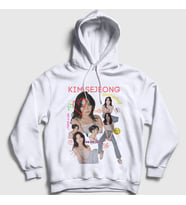 Presmono Unisex Beyaz Poster Kim Sejeong Kapüşonlu Sweatshirt 524080tt (Beyaz)