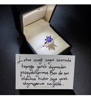 LOTUS ÇİÇEĞİ YÜZÜK -  925 AYAR GÜMÜŞ YÜZÜK (Mor)