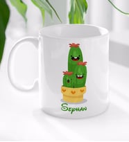 BK Gift Kişiye Özel İsimli Kaktüs Tasarımlı Beyaz Kupa Bardak-9