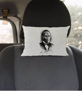 BK Gift Atatürk Temalı Dikdörtgen Araç Koltuk Yastığı-14
