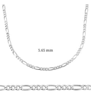 5.65 Mm Gümüş Figaro Zincir - 160 Mikron