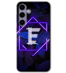 Galaxy S24 Plus Kılıf HD Desen Baskılı Kılıf - Dark Neon Yaprak E Harfi