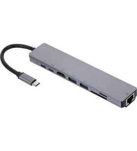 Type C 8 Port 4K Hdmi -Usb 3.0-Typc-C Kart Okuyucu