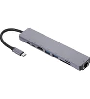 Type C 8 Port 4K Hdmi -Usb 3.0-Typc-C Kart Okuyucu