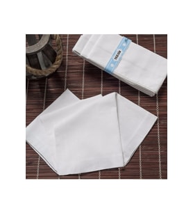 Teksin El Yüz Cep Mendili Beyaz 12 li Paket 36x36 Cm TM Beyaz