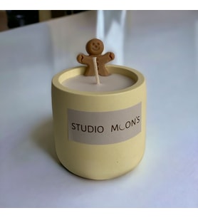 Studio Moon's Vanilya Kokulu Beton Bardak Kurabiye Adam Mum %100 Doğal Soya Wax Mumu