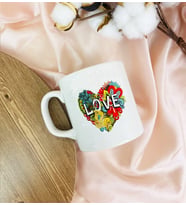 Lexroo Love Kalp Tasarımlı Kupa Bardak
