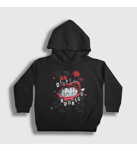 Presmono Unisex Çocuk Siyah Guts World Tour Olivia Rodrigo Kapüşonlu Sweatshirt 553802tt