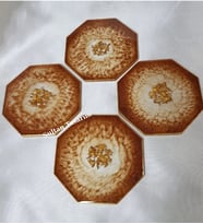 Epoksi 4 lü Bardak Altlığı Takımı (Kahverengi)