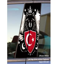kurt türk sticker yan kapı direk kaplama 2li sol sağ takım yapıştırma